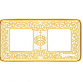 FD01372OP Рамка на 2 поста, гор/верт, цвет gold white patina