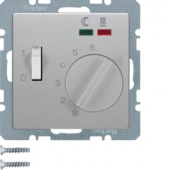 Регулятор температуры помещения пола с замыкающим контактом, с центральной панелью и светодиодом 2 с