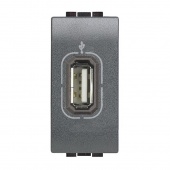 LivingLight Зарядка USB для мобильных устройств, размер 1 модуль, цвет антрацит
