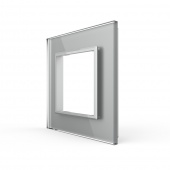 Рамка для розетки Livolo 1 пост, цвет серый, стекло