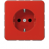 Штепсельная розетка SCHUKO 16A 250V~ с защитой от детей; центральная плата; красная