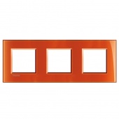 LivingLight Рамка прямоугольная, 3 поста, цвет Оранжевый