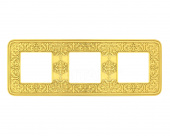FD01373OP Рамка на 3 поста, гор/верт, цвет gold white patina