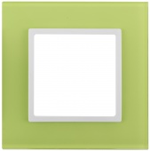 14-5101-26 ЭРА Рамка на 1 пост, стекло, Эра Elegance, лайм+бел (10/50/1800)