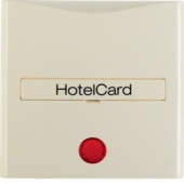 Hакладка карточного выключателя для гостиниц с оттиском и красной линзой цвет: белый, с блеском Berk