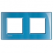 LivingLight Рамка прямоугольная, 2 поста, цвет Голубой