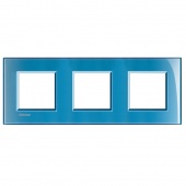 LivingLight Рамка прямоугольная, 3 поста, цвет Голубой