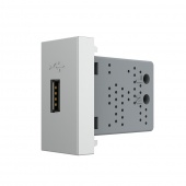 Розетка USB с блоком питания 2.1А 5В Livolo, цвет серый (механизм)