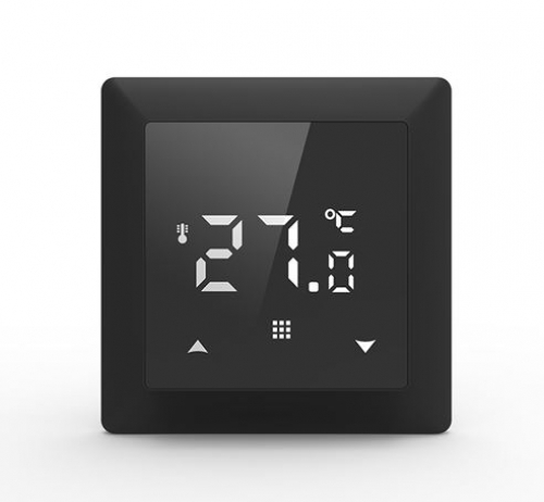 Donel Термостат с датчиком пола, программируемый с Wi-Fi , 16 A, 55*55 мм. черное стекло, серия DTEF