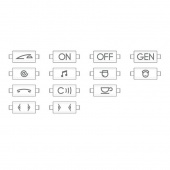 LivingLight Набор вставок для сменных клавиш Axial, 13 вариантов по 5 штук, цвет антрацит