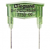 Legrand PRO 21 Мех Лампа подсветки запасная зеленая 230B, 0.5mA
