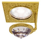 FD1033CLOB Квадратный точечный светильник из латуни с крупным кристаллом, bright gold