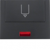 Hакладка карточного выключателя для гостиниц с оттиском и красной линзой цвет: антрацитовый, матовый