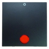 Клавиша с красной линзой и надписью "0" цвет: антрацитовый, матовый Berker B.1/B.3/B.7 Glas