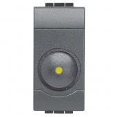 Bticino LivingLight Антрацит Светорегулятор поворотный для л/н 100-500 Вт, без предохранителя, 1 мод