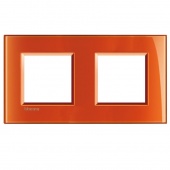 LivingLight Рамка прямоугольная, 2 поста, цвет Оранжевый