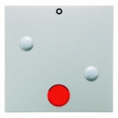 Прикручивающаяся клавиша с красной линзой и надписью "0" цвет: полярная белизна, матовый Berker S.1/