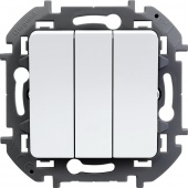 Выключатель трехклавишный - INSPIRIA - 10 AX - 250 В~ - белый